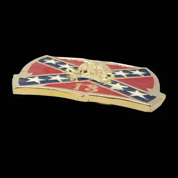 Vintage Heavy‎ Belt Buckle Skull Crossbones Skeleton South Southern Sturdy Heavy